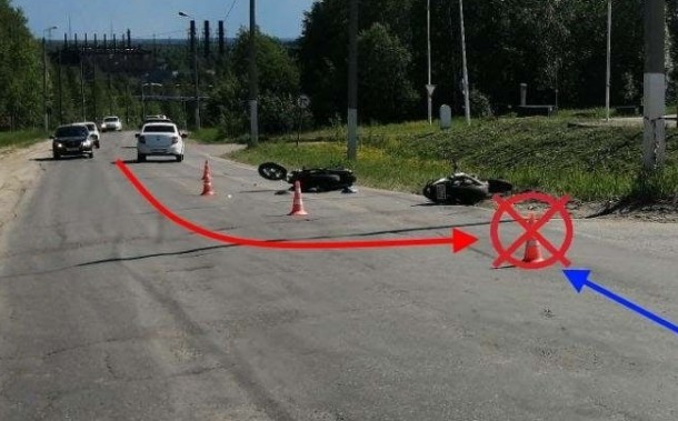 В Сосногорске два мотоциклиста после столкновения оказались в больнице