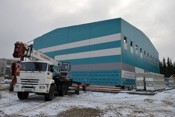 Строящийся бассейн в Сосногорске готов на 45%
