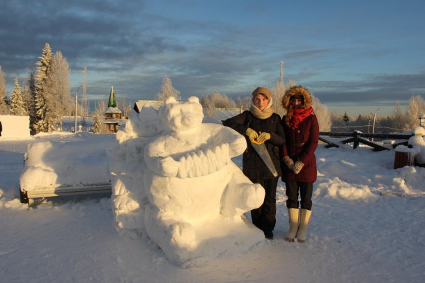 Снежные скульптуры от Колледжа искусств Коми украсили этнопарк